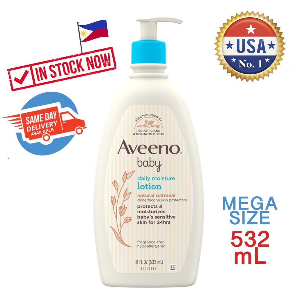 Aveeno Baby Daily Moisture Lotion for Delicate Skin with Natural Colloidal  Oatmeal & Dimethicone, Hypoallergenic Moisturizing Baby Lotion, Fragrance-