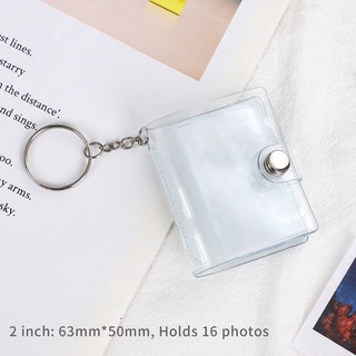 2 Inch Glitterphoto Album With Keychain Transparent Photocard Holder  Business Card Bag Holder 16 Pockets Cute Photo Album