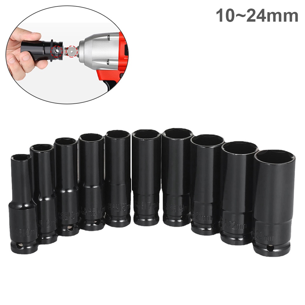 10mm-24mm Steel Extension Sleeve Hexagonal Pneumatic Socket Head for ...