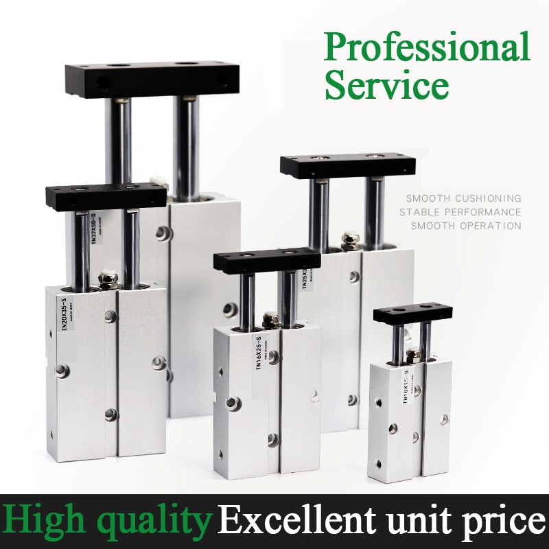 TNJ Series Pneumatic Double Shaft Cylinder – 10mm Bore With 50mm Stroke, Adjustable & Double Rod Design