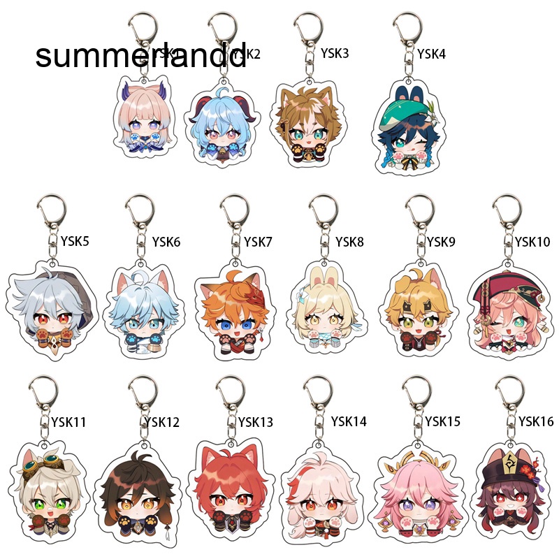 SL Anime Genshin Impact Cute Game Character Keychain Cosplay Keyring ...