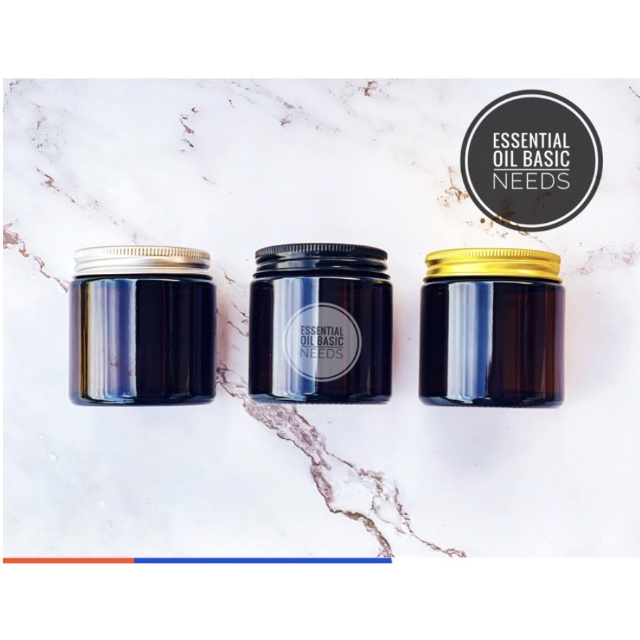 30PCS 100ml Amber Glass Jar | Candle Jar with Metal Lids | Shopee ...