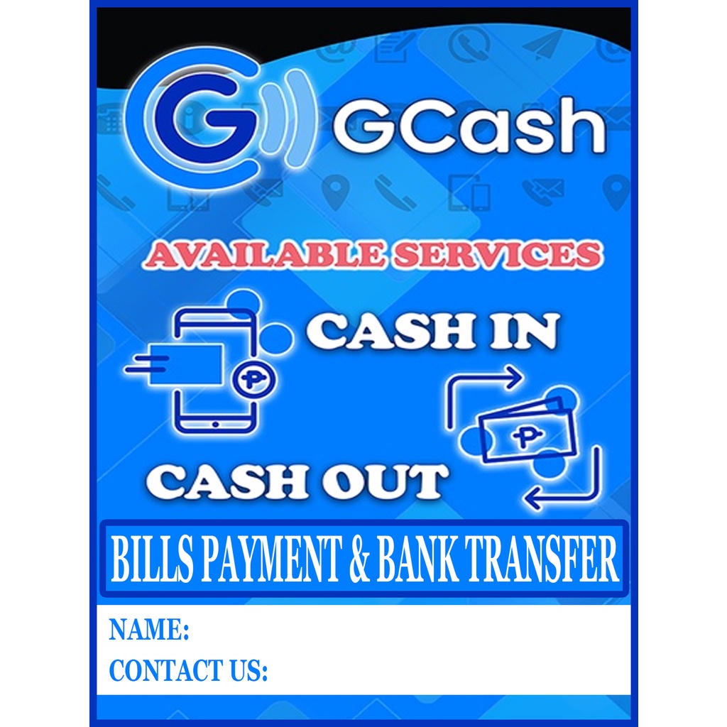 GCASH Cash In And Cash Out Tarpaulin (Cod Available!) 8x12, 60% OFF