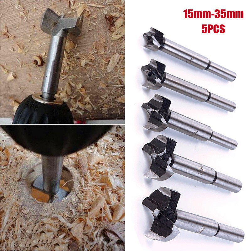 5pcs Drill Bits Professional Forstner Woodworking Hole Saw Cutter 15 ...