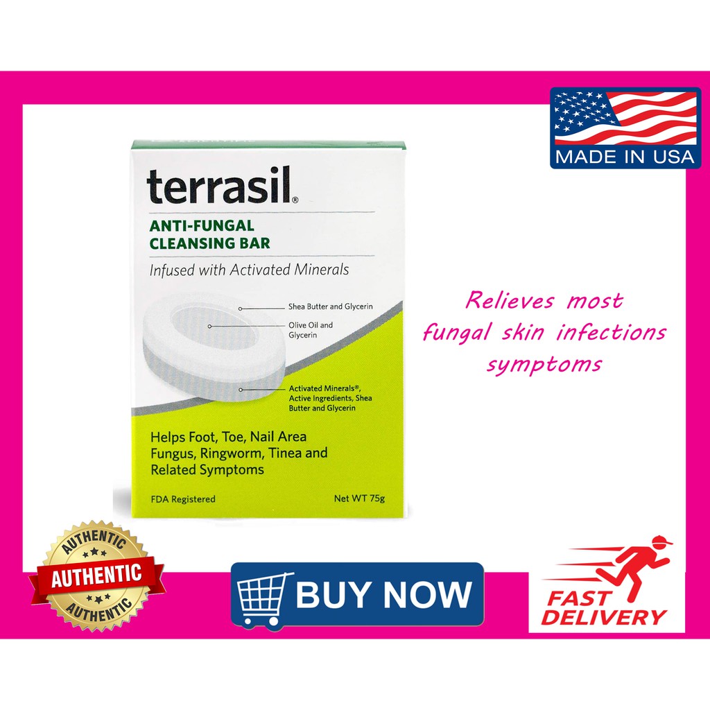 Terrasil AntiFungal Cleansing Bar, Fungus, Ringworm, Tinea, Cures Most Fungal Skin Infection