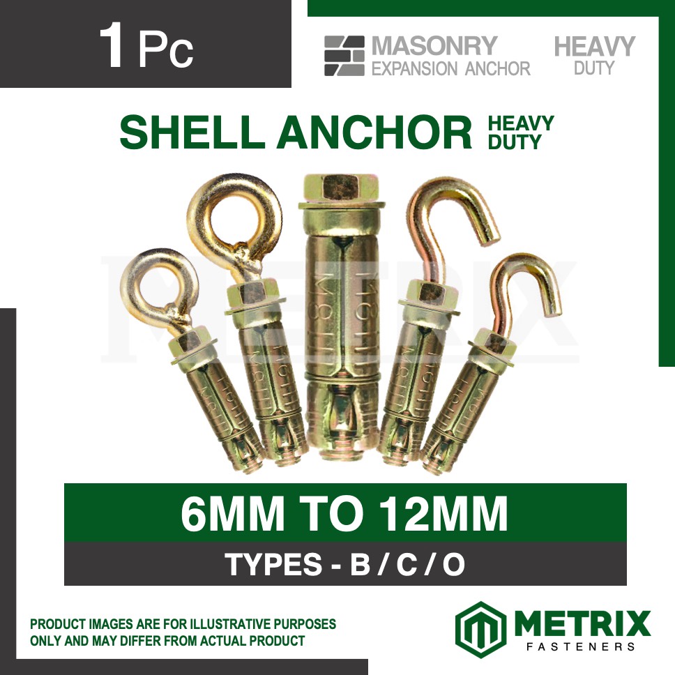 Pc Shell Anchor Heavy Duty Fix Anchor Expansion Bolt Hook Bolt