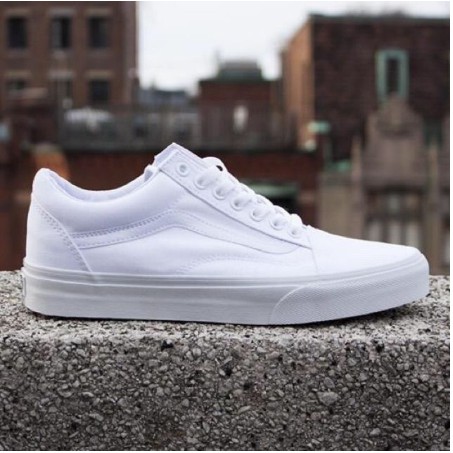 Van old shop skool all white