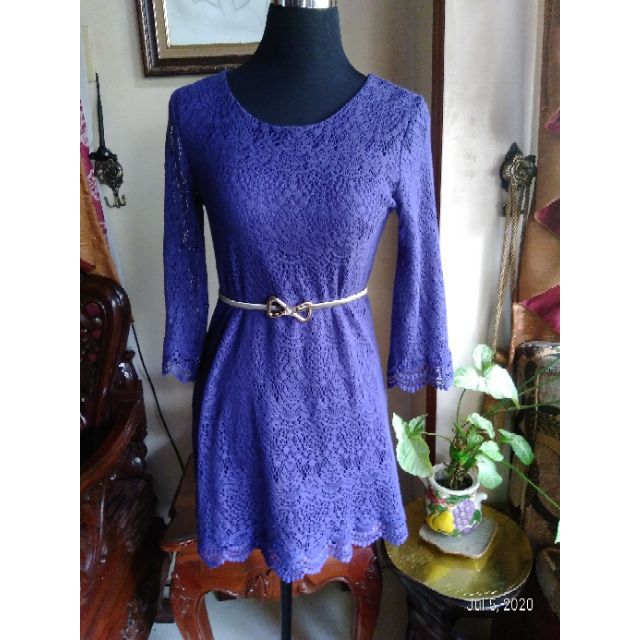 H M Purple Lace Dress with inner Shopee Philippines