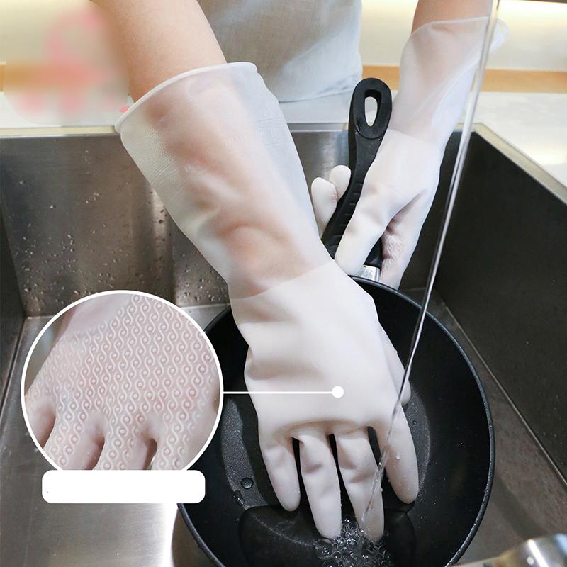 Dishwashing Gloves Waterproof Rubber Latex Kitchen Durable Cleaning ...