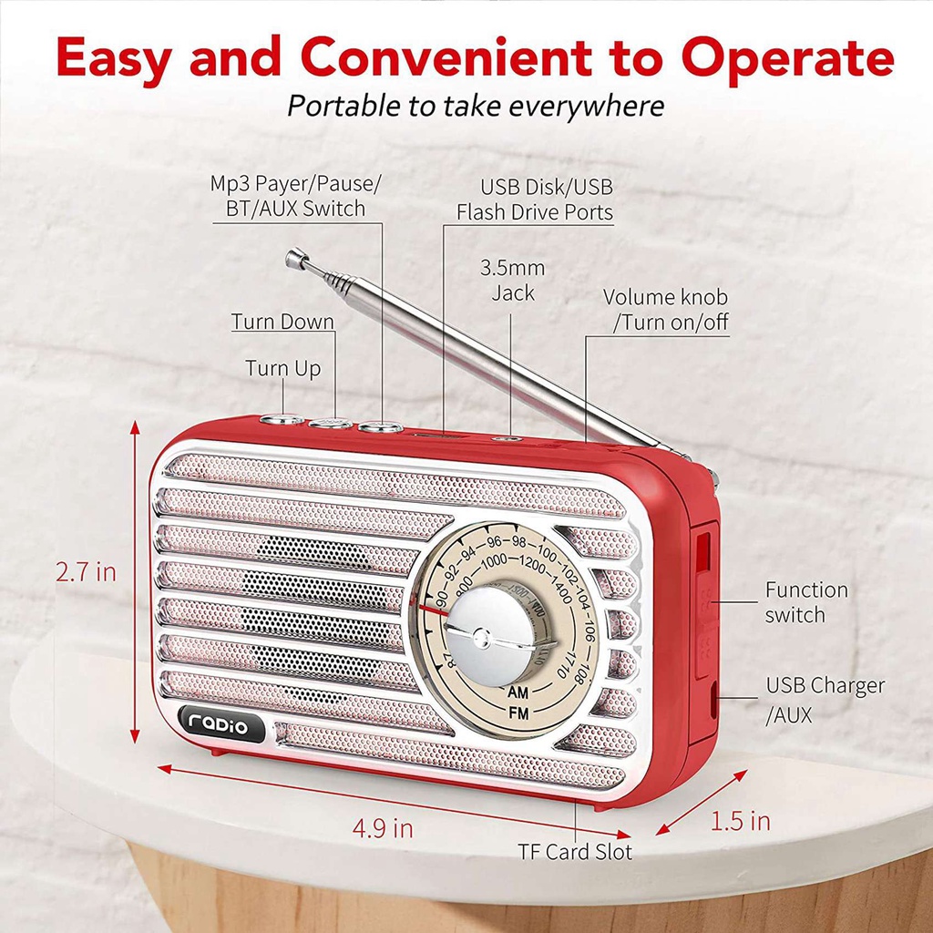 ARetro Radio AM / FM Portable Radio Has the Best Reception the