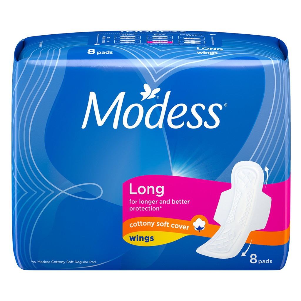 Modess Long Maxi with Wings Sanitary Napkins 8s Shopee Philippines