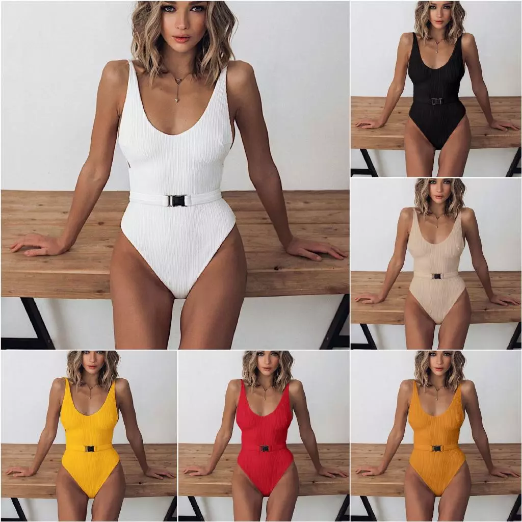 Bikini Bandage Swimsuit Sexy Swimsuit Women Backless Swimsuit Solid Color Bikini