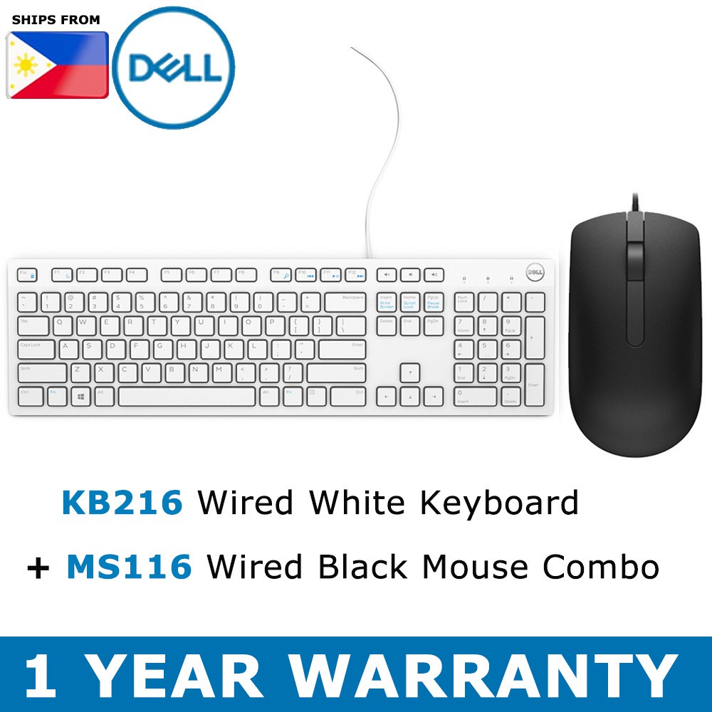 Dell kb216 / km117 chocolate keyboard MS116 USB Optical Mouse Combo