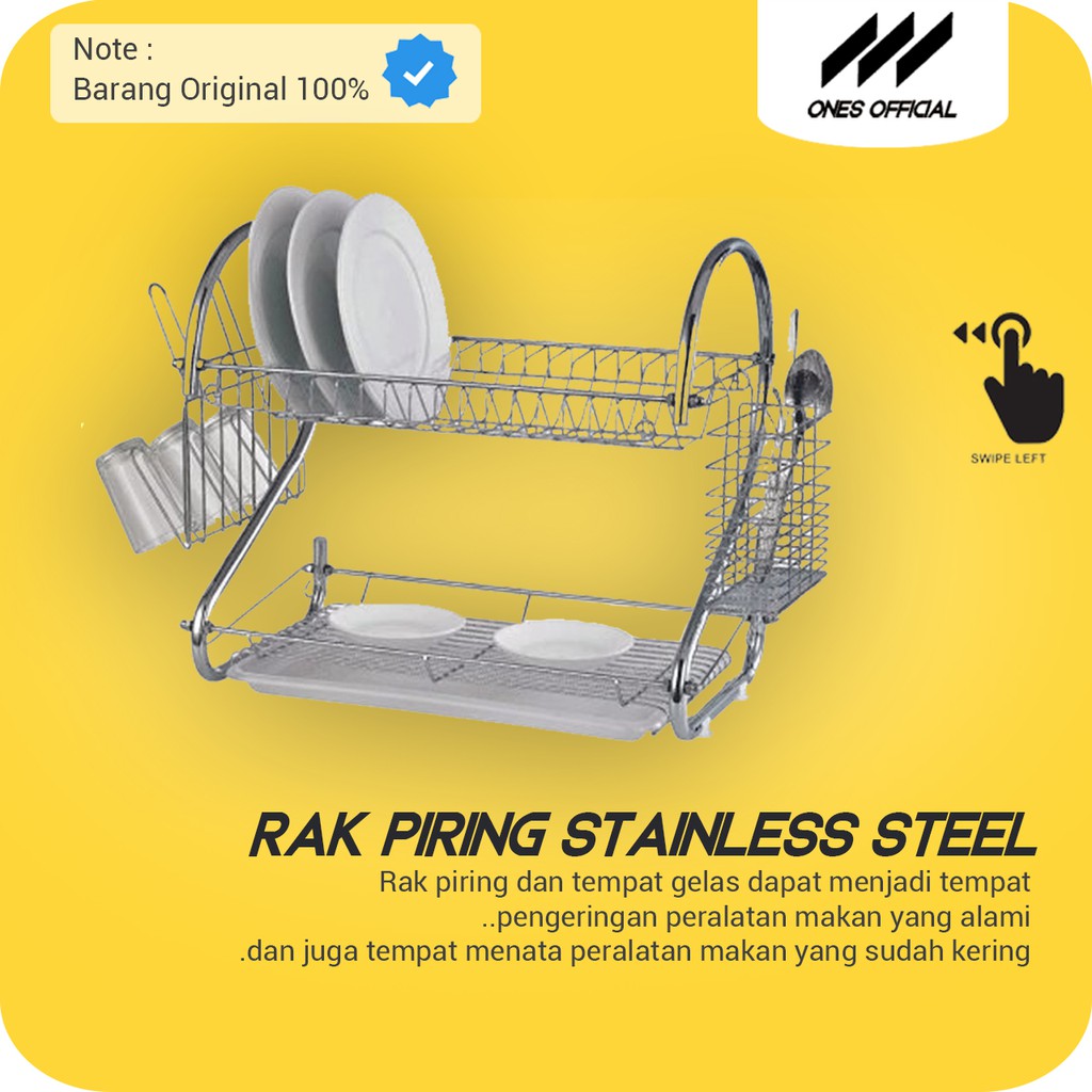 Mini Stainless Plate Rack 2 Stacking - 2 Layer Dish Drainer Stainless ...