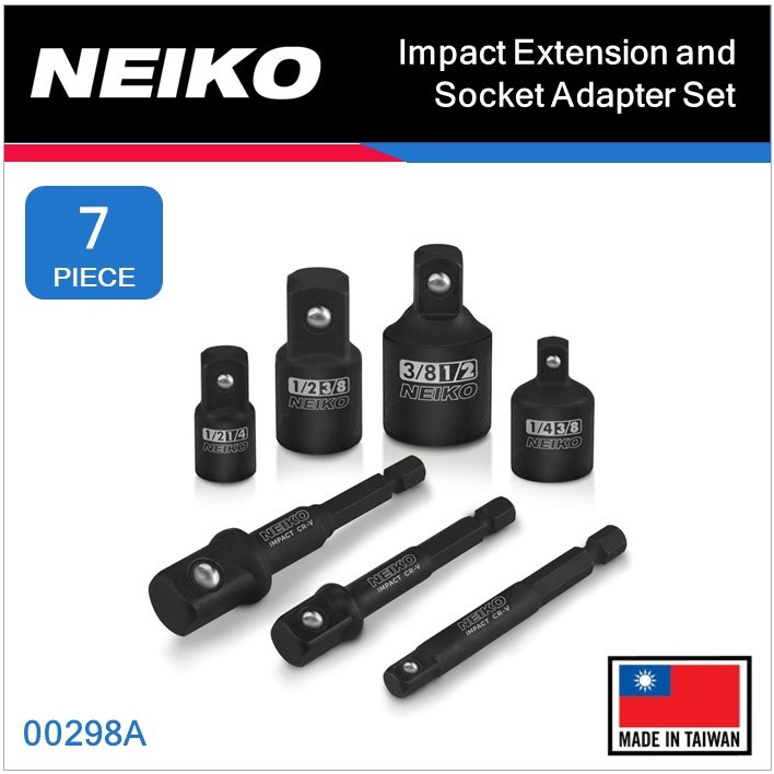 Neiko Impact Extension and Socket-Adapter Set, 1/4-Inch Hex-Shank Drill ...