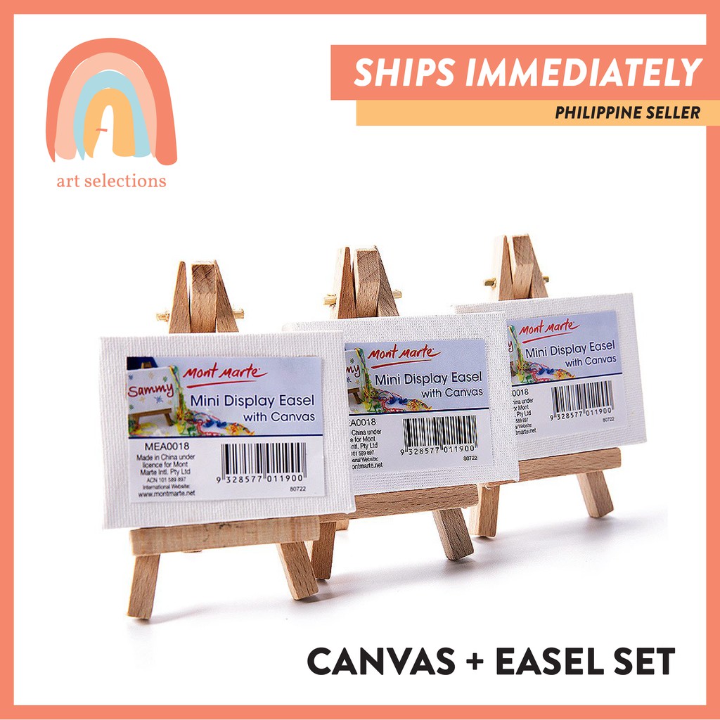 [ON HAND] Mont Marte Mini Canvas with Easel Stand 15 cm / 12 cm ...