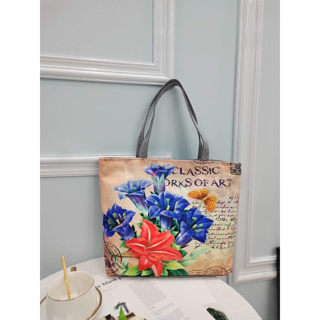 New Fashion Canvas Tote Bag Black White Canvas Shoulder Bag Simple With