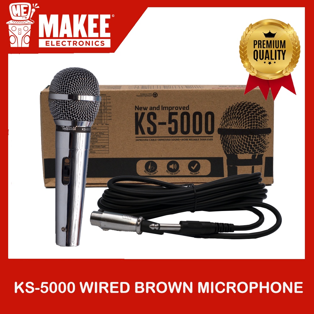 The Platinum KS-5000 Professional Wired Microphone Brown Box (5meters ...