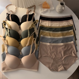 Women Seamless Bra Set Sexy Thong High Waist Panties Wire Free Brassieres  Removable Pad Sports Female Underwear Lingerie - AliExpress