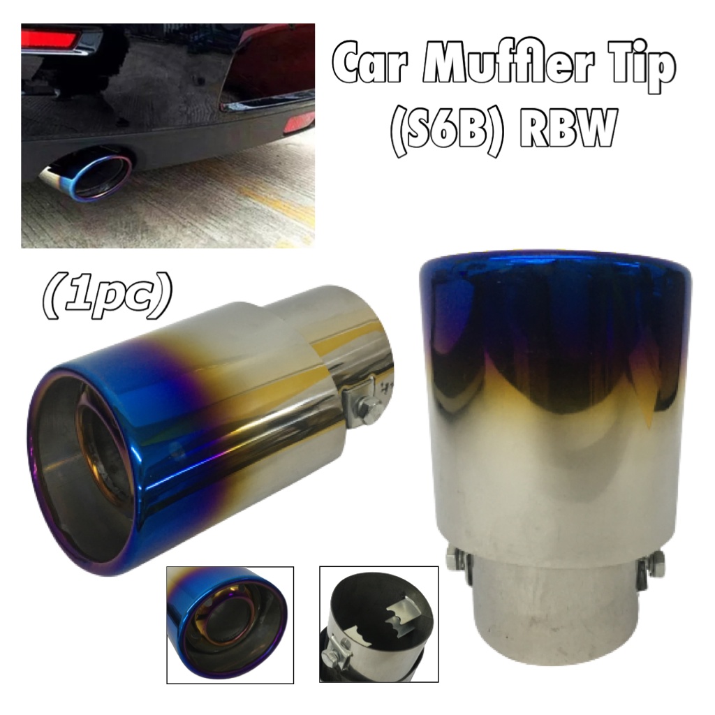 OC CAR MUFFLER TIP STAINLESS CAR WEATHERPROOF SINGLE EXHAUST PIPE S6B