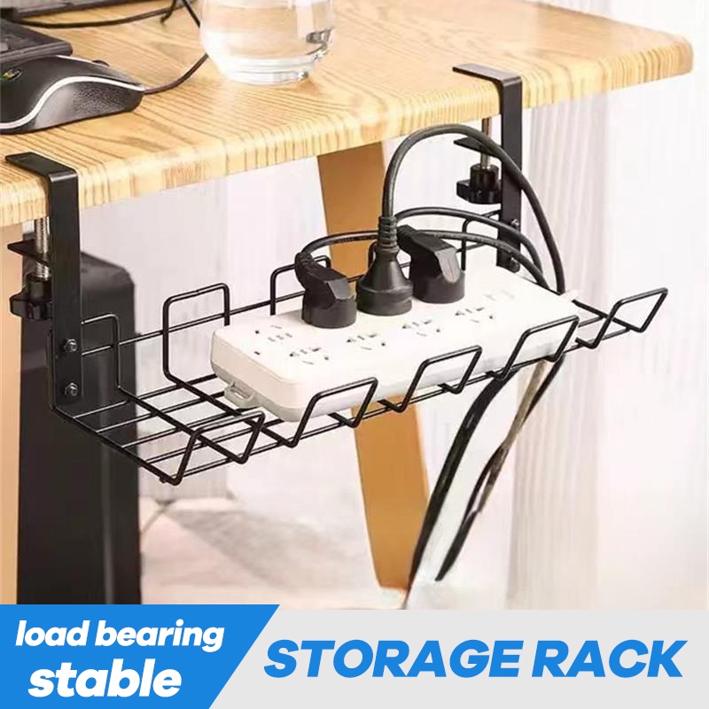 PunchFree Under Table Storage Rack Cable Management Tray Desk Socket