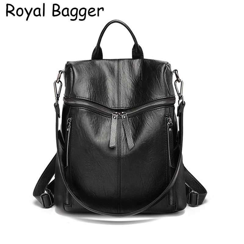Royal Bagger Backpacks for Women Girls Cow Leather Fashion Anti-theft ...