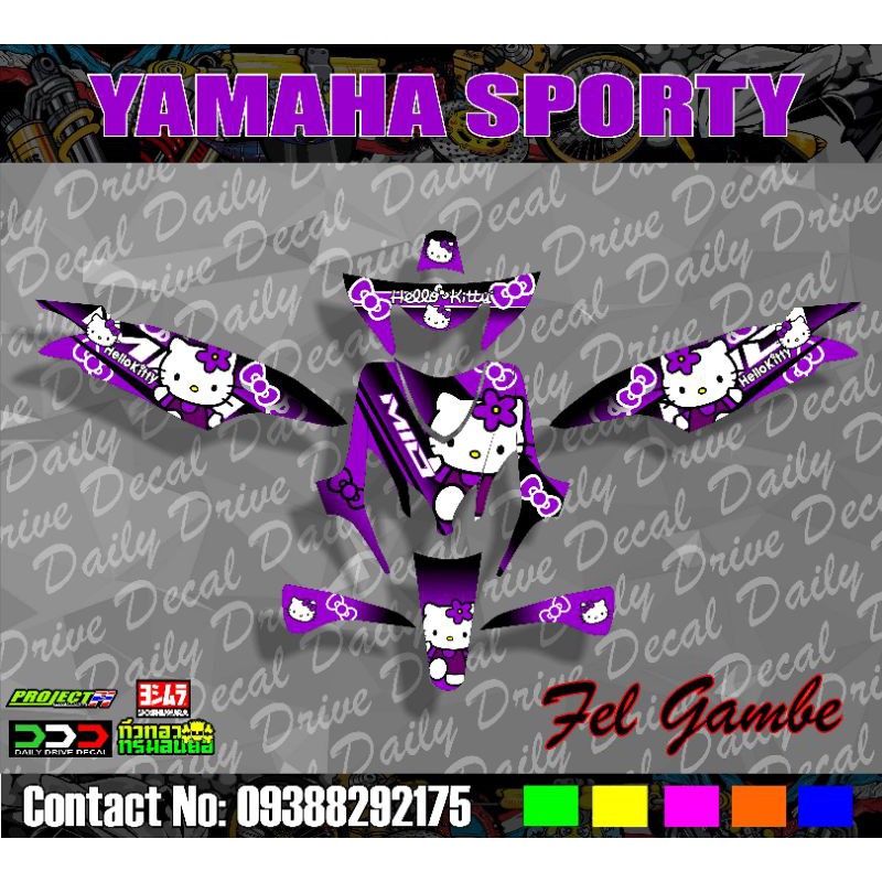 mio sporty / soulty full decals (VIOLET HELLO KITTY) Shopee Philippines
