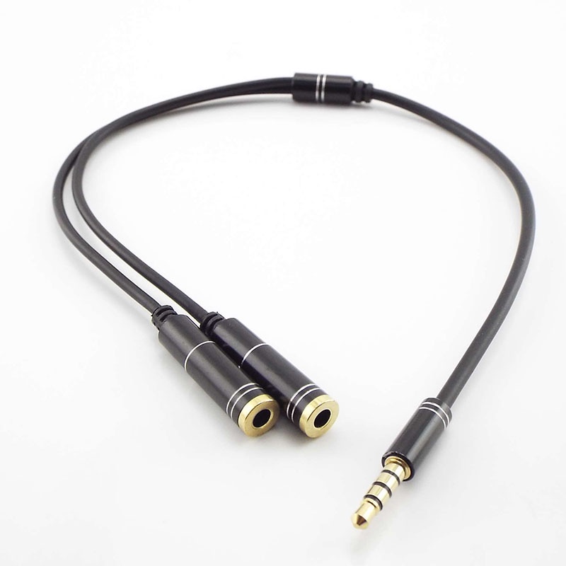 3 5mm Stereo Audio Cable Male To 2 Female Headset Mic Y Splitter Cable