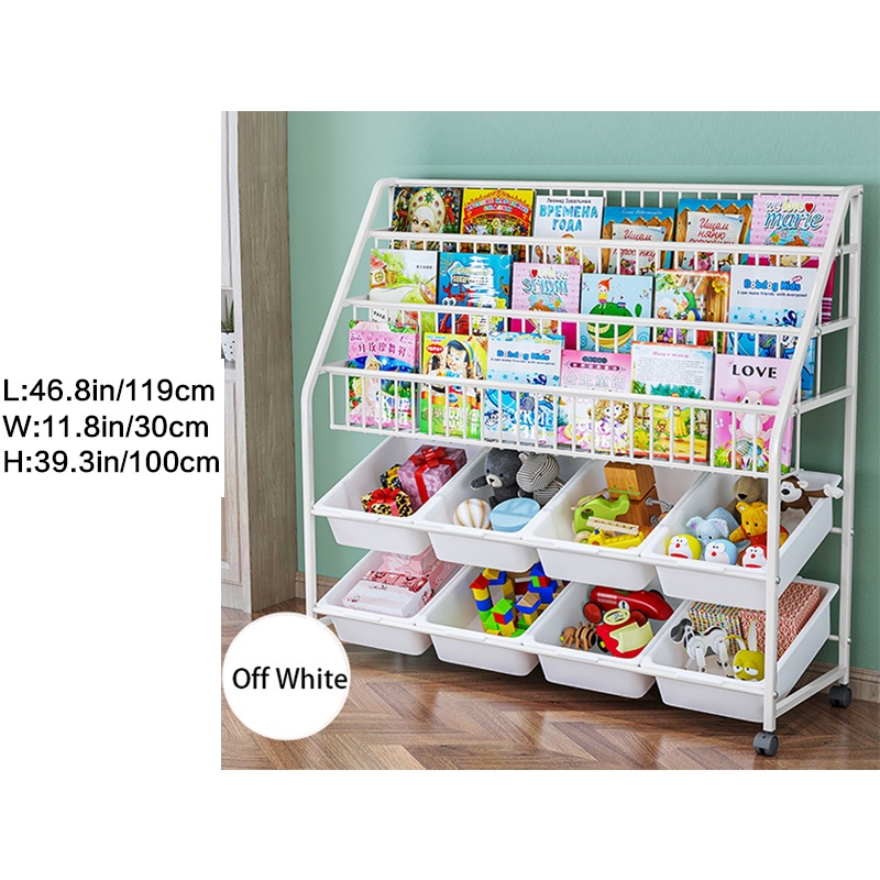 Kids Toy Storage Rack Children's Bookshelf Multi Purpose Display