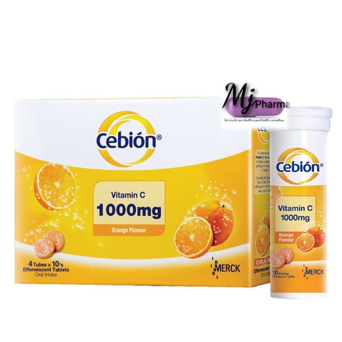 Cebion Vitamin C (Ascorbic Acid) 1000mg Effervescent Tube (Orange ...