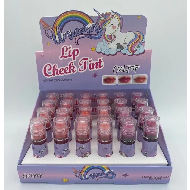 CoolPop Unicorn Lip Cheek Roll Liptint Long Lasting 1 Box24pcs | Shopee ...