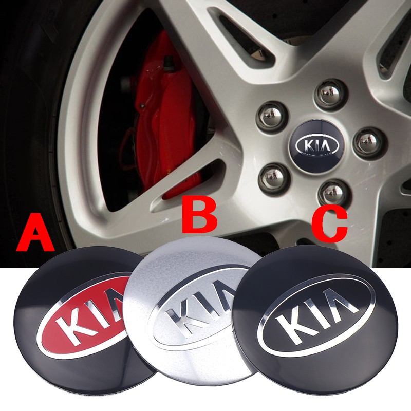 4pcs KIA Logo 5556mm Wheel Hub Center Caps Cover Emblem Badge Sticker