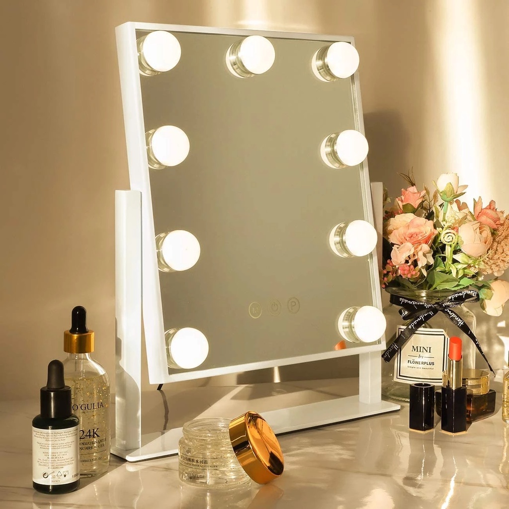 Hollywood mirror LED Bulbs Tabletop Makeup Mirror with 10x Magnifying Mirror 3 colors light Shopee Philippines