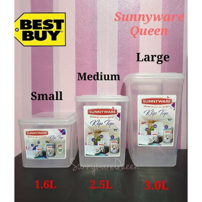 ( SET OF 6 ) SUNNYWARE KLIPTOP FOOD CANISTER/CONTAINER | Shopee Philippines