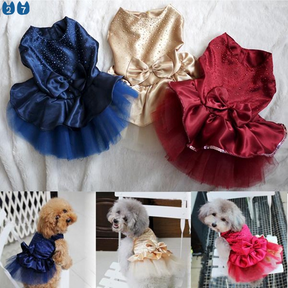 Summer Dog Dress Pet Dog Clothes for Small Dog Wedding Dress Skirt ...