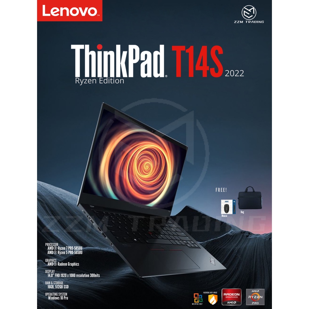 Lenovo ThinkPad T14S 2022 Model Ryzen Pro Edition 14'' 16GB RAM 512GB SSD  Shopee Philippines