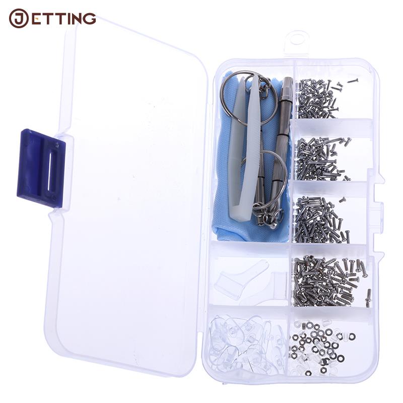 1set Assorted Kit Sun Glasses Repair Tool Eyeglasses Screws Sets Nuts Nose Pad Optical Repair 0698