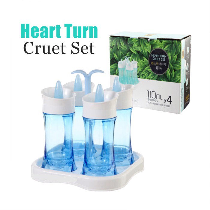 Kitchen Storage Stand - Pepper Herbs Salt Container Heart Turn Cruet ...