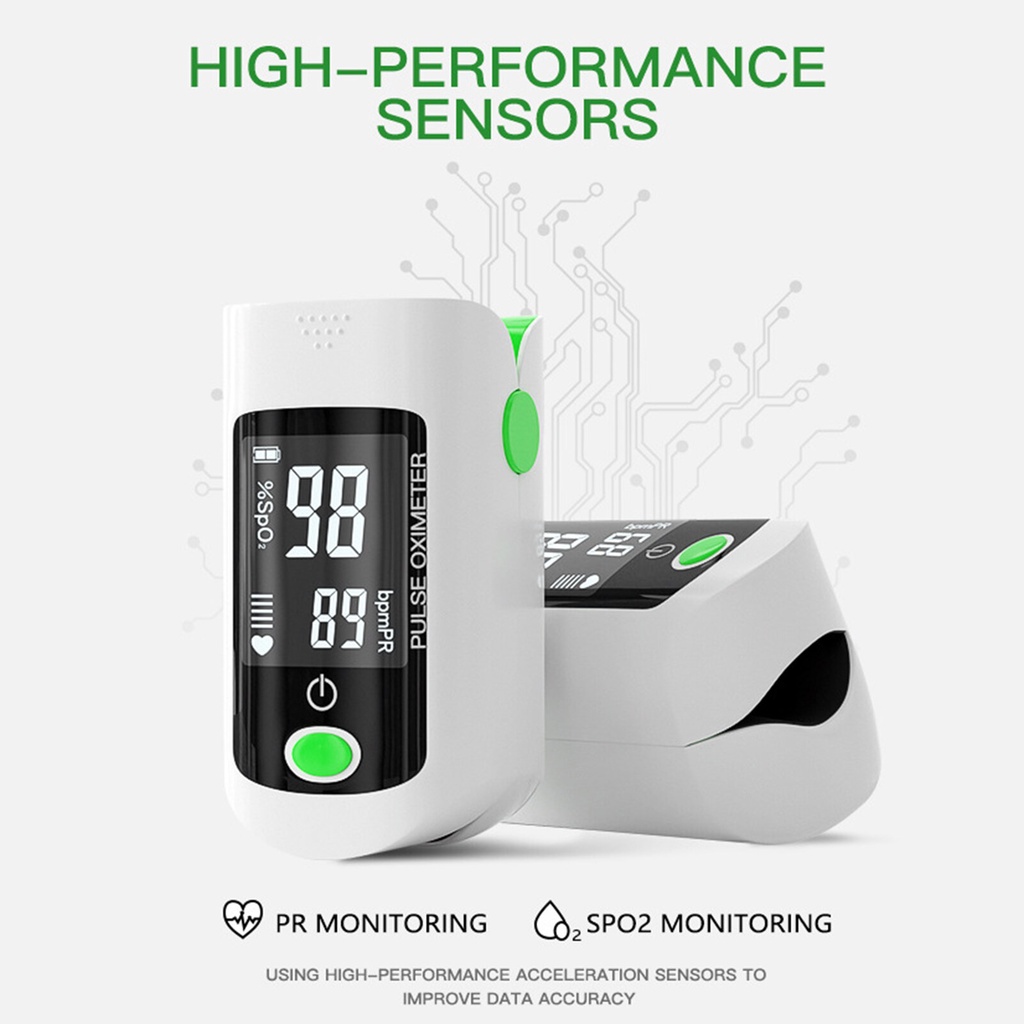 Fingertip Pulse Oxi-meter Blo-od Oxygen Saturation SpO2 & PR Monitor 8S ...