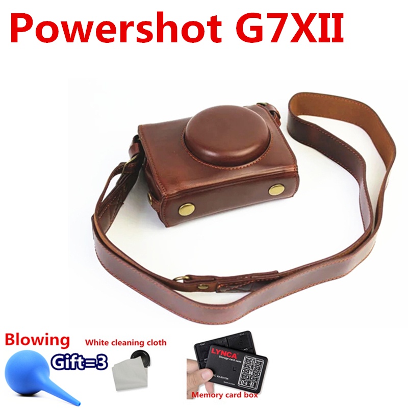 ﹍New Luxury PU Leather Video camera case bag for Canon powershot G7XII
