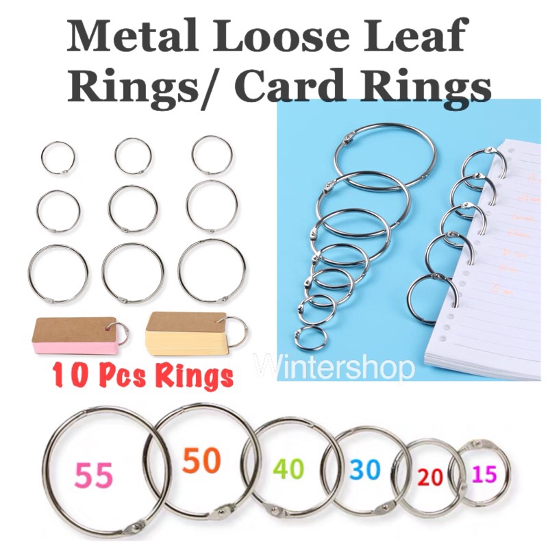 10PCS METAL RINGS Loose leaf Ring Binder Rings 15mm 25mm 30mm 35mm 50mm