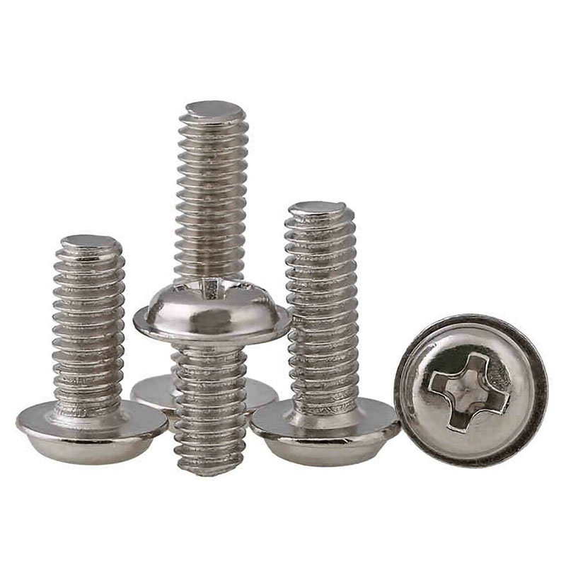 Flanged Phillips Button Head Screws Nickel Plated Screw M3 M4 -30pcs ...