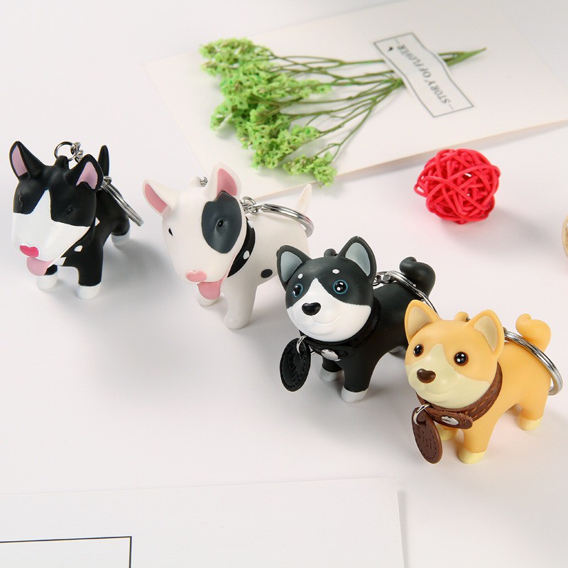 Cute PVC Custom Dog and Cat Keychain: Shiba Inu and Bully Designs in 4 ...