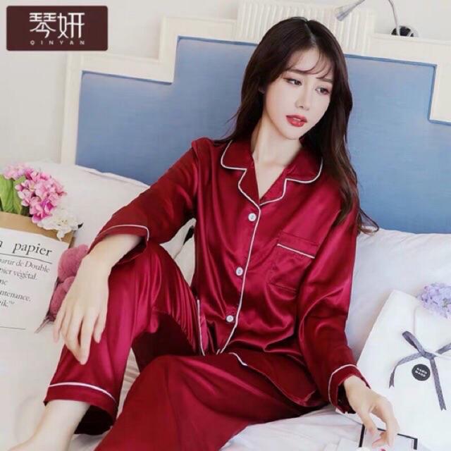 Simulation silk long sleeve suit home service | Shopee Philippines