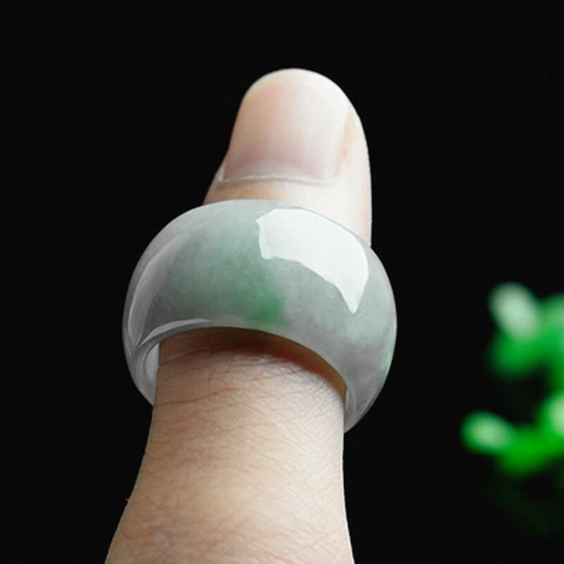 Glutinous rice jade ring round and shiny male and female universal tail ...