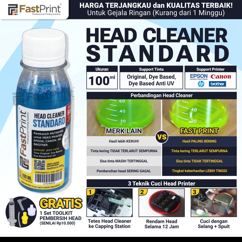 Head Cleaner Standard 100ml Printer Head Cleaning Liquid Shopee