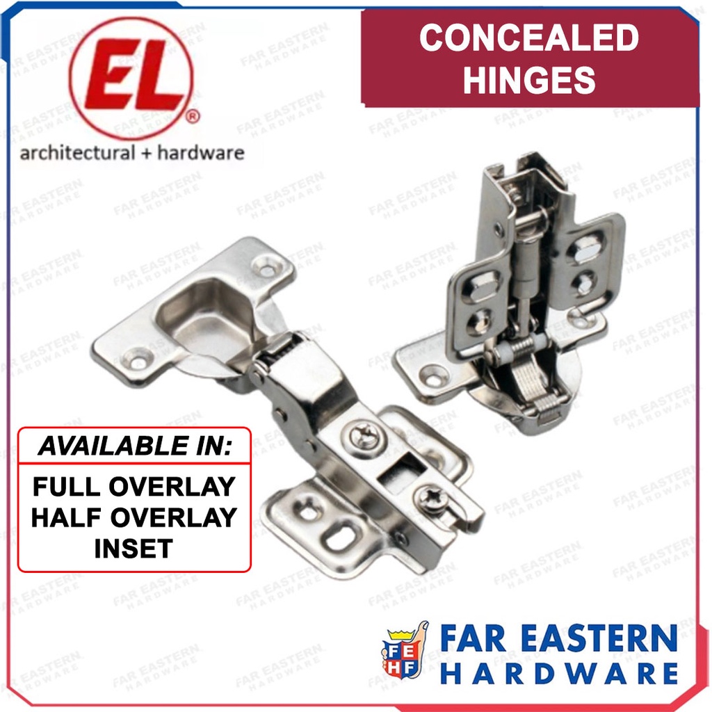 EL Concealed Hinges Full Half Overlay Inset Soft Close Hinge (SOLD PER