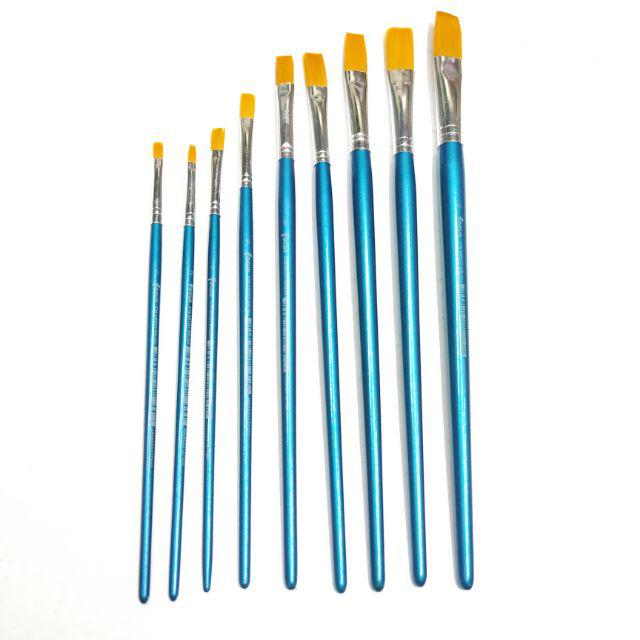 Blue Nylon Brush Round & Flat 