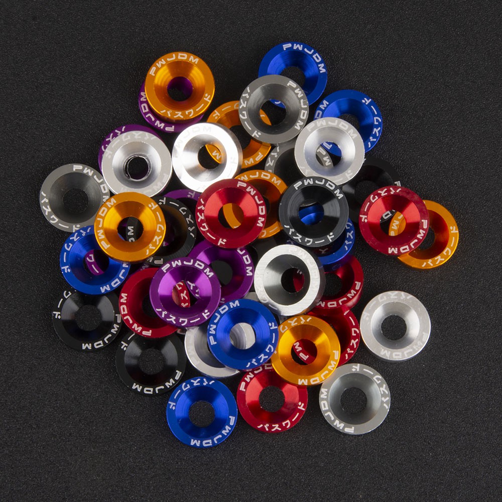 6pcs M8 Car Modified Hex Fasteners Fender Washer Bumper Engine Concave ...
