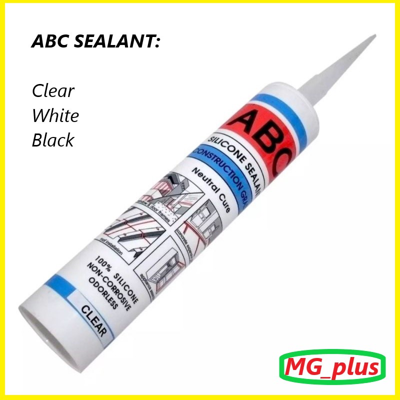 ABC Silicone Sealant Construction Grade 300ml CLEAR WHITE BLACK ...